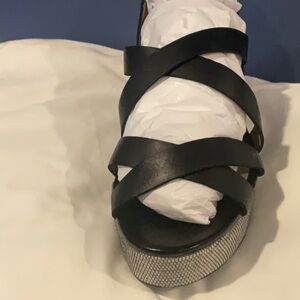 Naturalizer Black Wedge Sandals